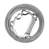 9.8FT Dog Tie Out Cable Long Dog Leash Chew Proof Lead Dog Chain with Durable Spring 360° Rotatable Clips PVC Case for Outside Yard Caming