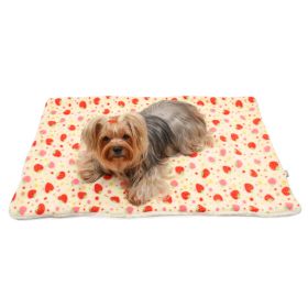 Yummy Strawberry Fleece/Plush Blanket (Color: Yellow, size: One Size)